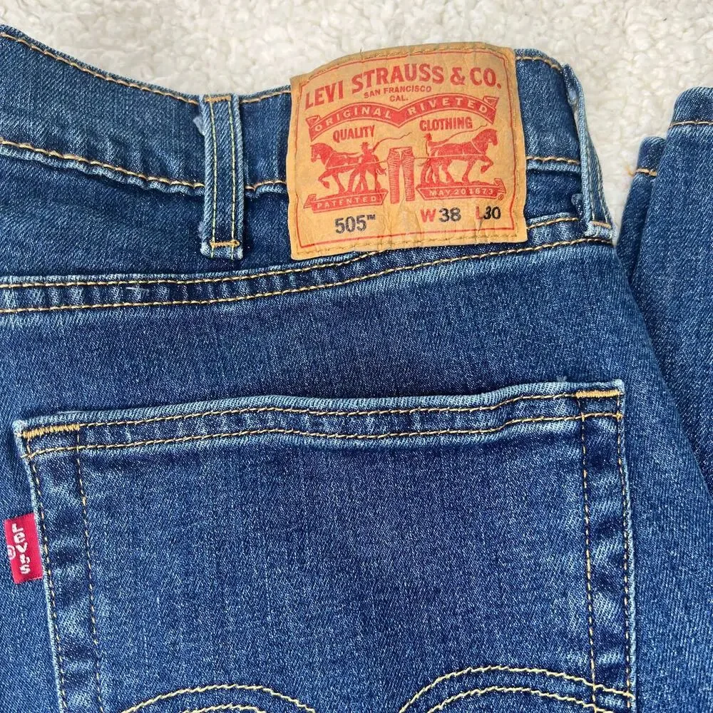 Levi's 505 Regular Fit Blue Jeans 38.30